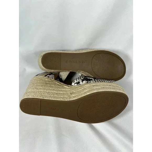 2/$30 Nine West Wnadell3 Size 7.5 Wedge Platform Sandal Animal Print - Picture 15 of 16